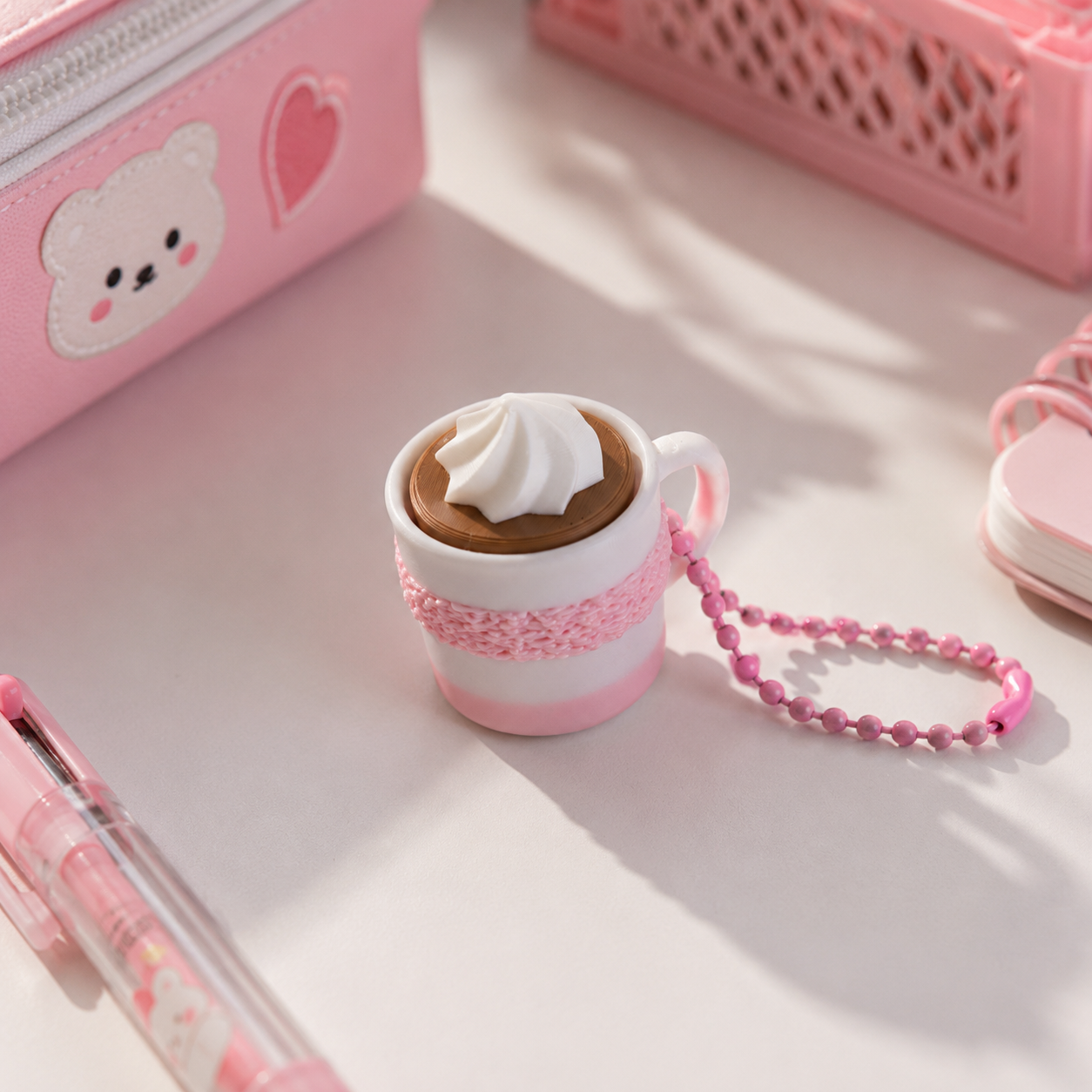 Cup coffee Clicker Pink – 3D Printed Fidget Toy PLA 3 cm