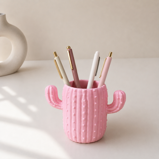 Cactus Pen Holder – 3D Printed Desk Organizer, Cute Pencil Cup & Modern Office Decor
