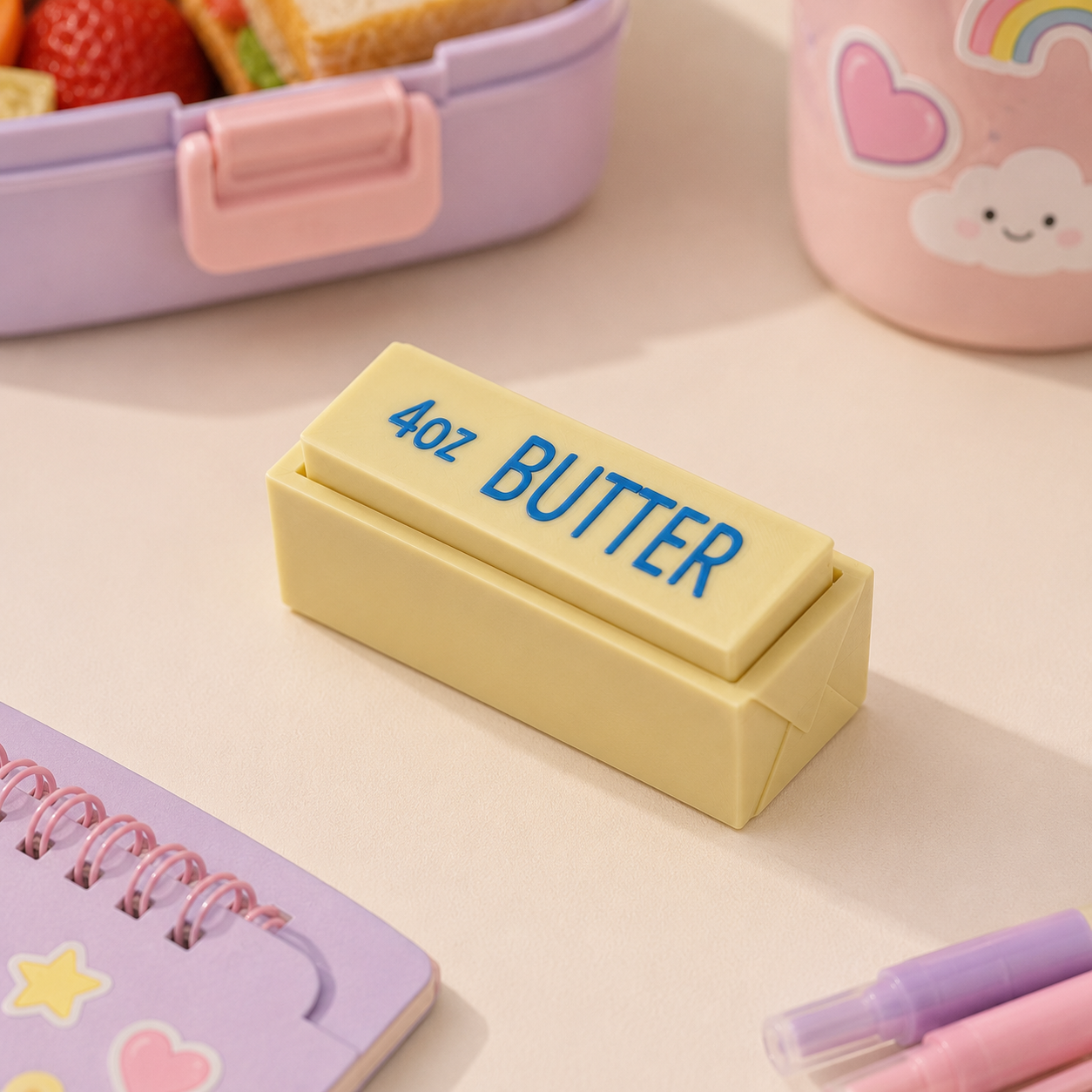 Butter Squishy Clicker – Handmade 3D Printed Fidget 7 cm