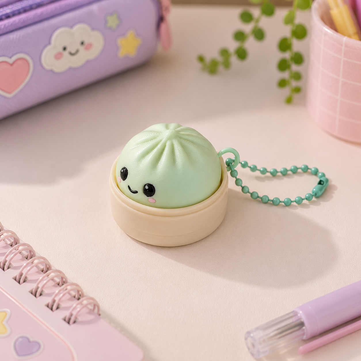 Dumpling Squishy Clicker green – Handmade 3D Printed Fidget 4 cm