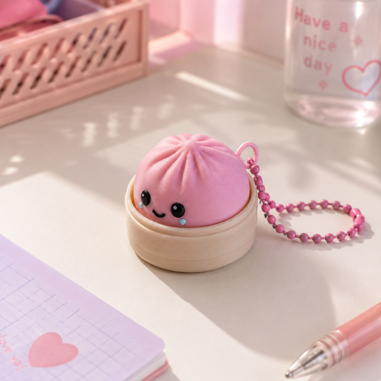 Dumpling Squishy Clicker green – Handmade 3D Printed Fidget 4 cm