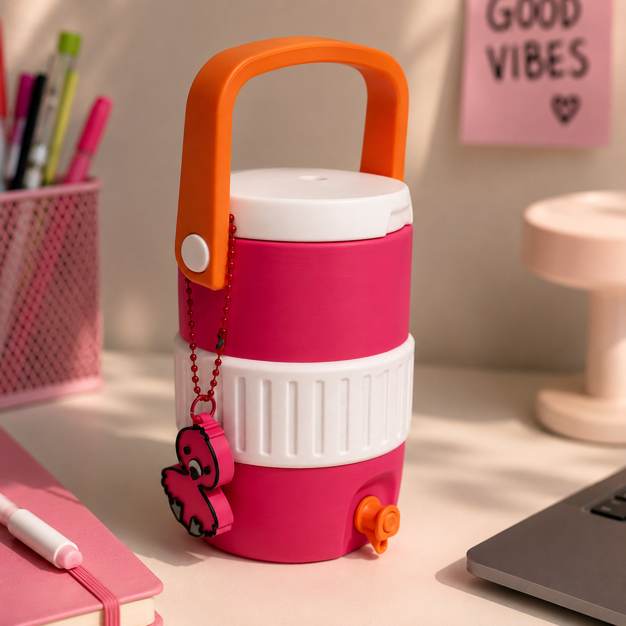 Flamingo Can Cooler with Opener – Sustainable PLA Beverage Holder 330 ml